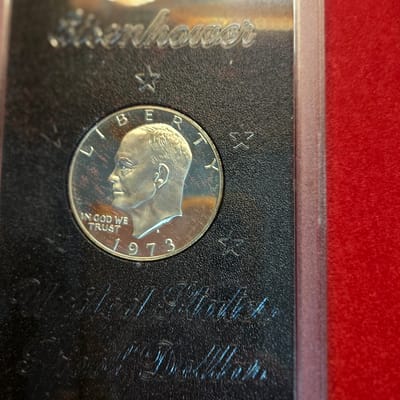 1973 Brown Box Ike Silver Dollar - additional view
