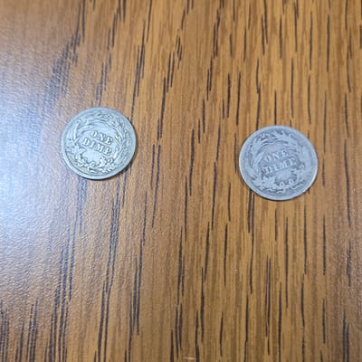 2 Barber Dimes - additional view
