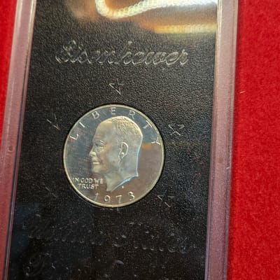 1973 Brown Box Ike Silver Dollar