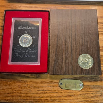 1974 Brown box Ike Silver Dollar