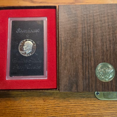 1973 Brown Box Ike Silver Dollar