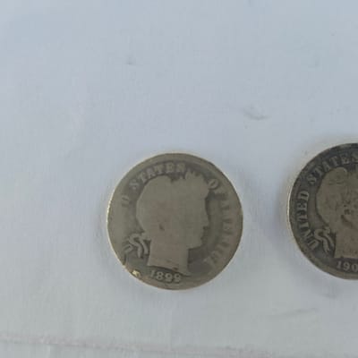 Set of 3 Vintage United States Barber Dime Coins ( - additional view