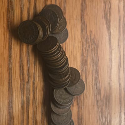Roll of 50 Vintage U.S. Indian Head Pennies