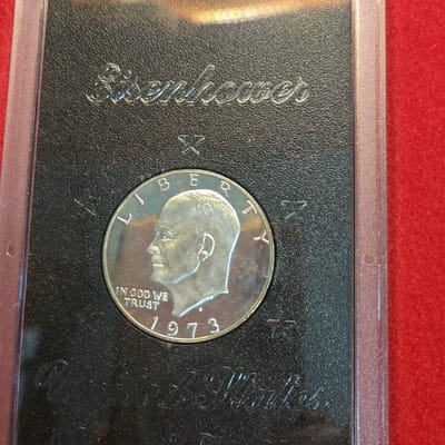 1973 Brown Box Ike Silver Dollar - additional view