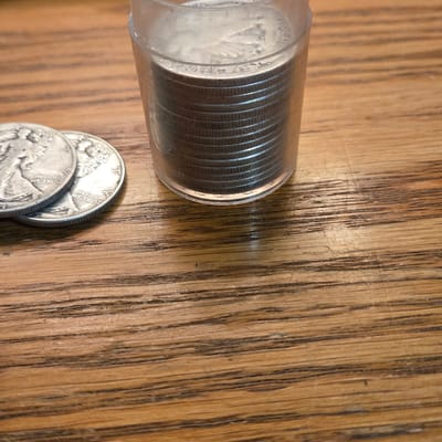 Full roll of walking liberty half dollars - additional view