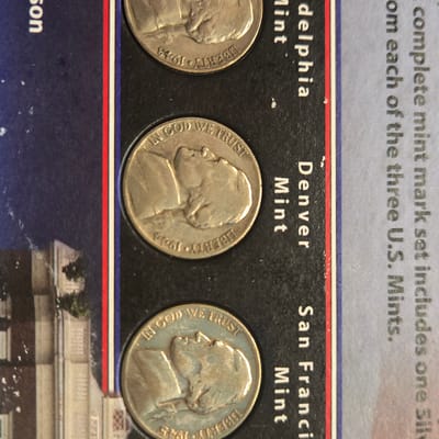 3 War Nickels One from Each Mint - additional view