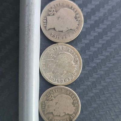 Lot of 6 U.S Barber Dimes - additional view