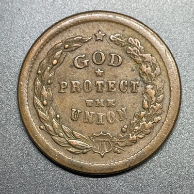 1863 Civil War Token F-5/288a God Protect The Unio