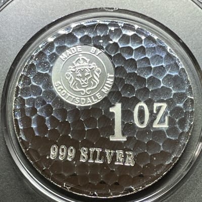 1 oz silver Tombstone - hammered - Scottsdale mint - additional view