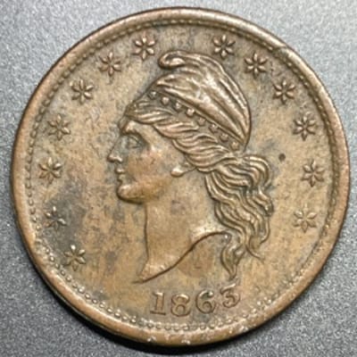 1863 Civil War Token F-5/288a God Protect The Unio - additional view