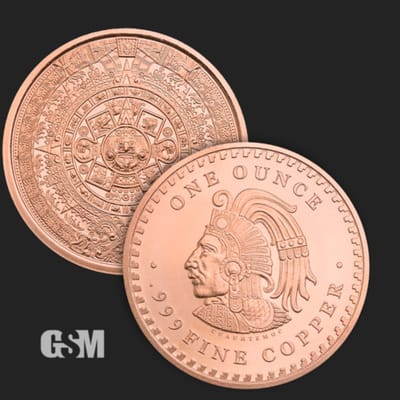 Golden State Mint Aztec Calendar 1oz Copper Round