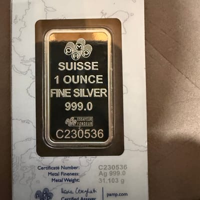 PAMP 1oz silver bar  - additional view