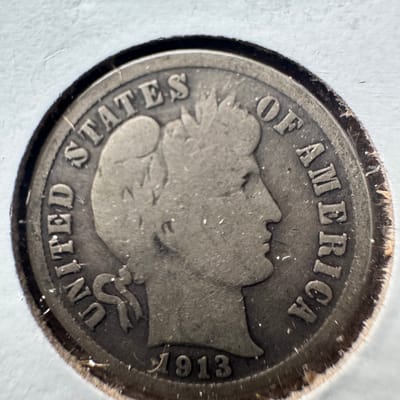 1913 & 1914 Barber Dime