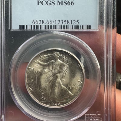 1946 D Walking Liberty MS 66