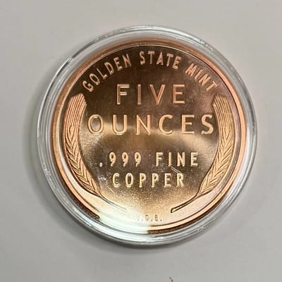 5 Ounce Morgan Copper Round SEALED in capsule  - additional view