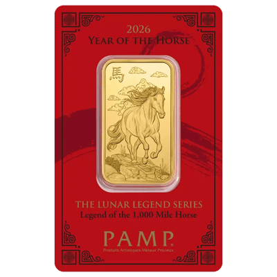 NEW Exquisite 1 gram Gold Bar PAMP Lunar Series Horse
