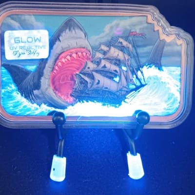 5 oz Shark Bait Colorized Copper Bar GLOW In DARK