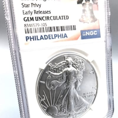 2024 (P) American Silver Eagle Star Privy NGC Gem 