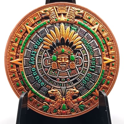 Banco De Mexico Angel Colorized 1 oz Copper Round  - additional view