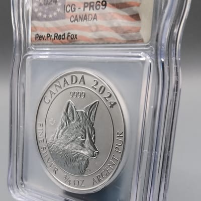 2024 Canada $2 Red Fox 3/4oz reverse proof Silver 