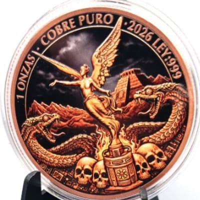 2026 Aztec Serpent & Skull 1 oz Copper Round - additional view