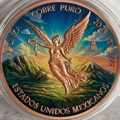 2025 Colorized Libertad .999 1oz Copper Round BU