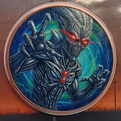 Red Eyed Invader Alien 1 oz .999 Fine Copper Round