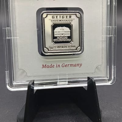 Geiger 5 Gram Premium Silver Bar Sealed In Assay