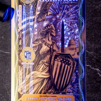 Washington D.C. 1 Goldback - Aurum Gold Note  - additional view