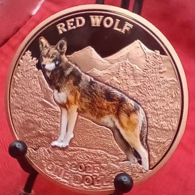 2026 5 oz Colorized RED WOLF Mesa Grande Sovereign