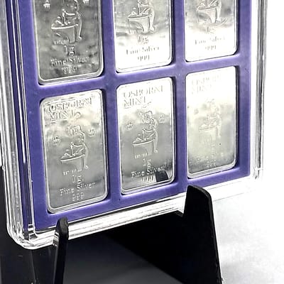 6x 1 gram Osborne Mint Silver Bars in Case select 