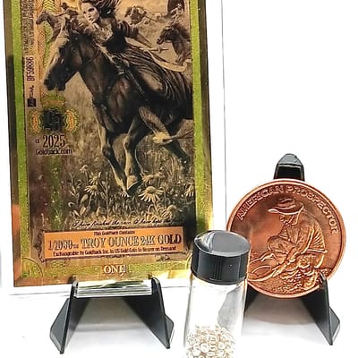 Fractional lot of 3 24K Gold, .999 Copper & Silver