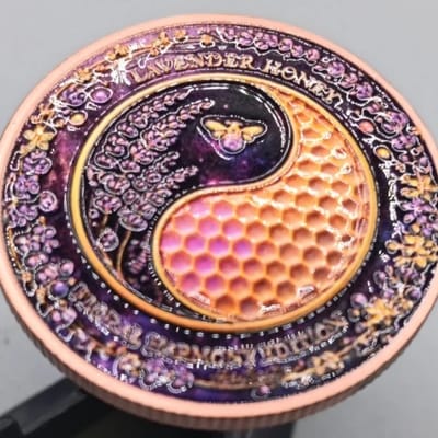 HONEY BEE Lavender flower Yin Yang 1 Oz Copper  - additional view