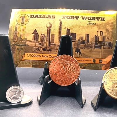 1 DFW 1-GB 1, 1 g Silver, 1/4 Copper & $1Sacagawea
