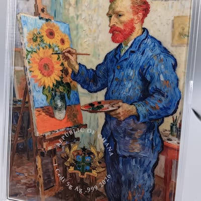  2026 Ghana 5g Silver Foil Van Gogh Self Portrait - additional view