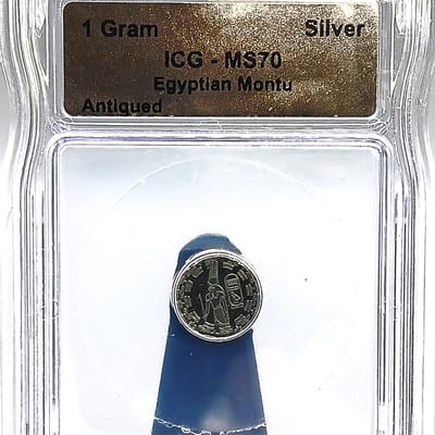 1 Gram .999 Silver Egyptian Montu Antiqued