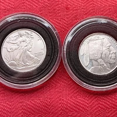 Lot of 4, 1/10 selected mixed .999 Silver rounds