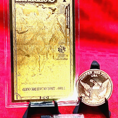 Fractional lot of 3 24K Gold, .999 Copper & Silver - additional view