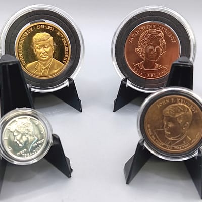 Lot of 4 President Kennedy Tribute Ag & Cu Rounds 