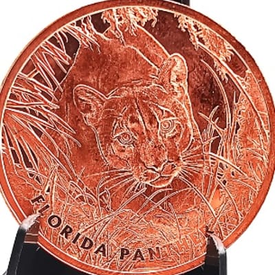 1 oz .999  Florida Panther Tribute Copper Round