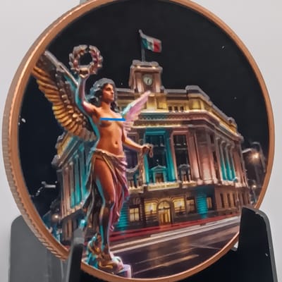 Banco De Mexico Angel Colorized 1 oz Copper Round 