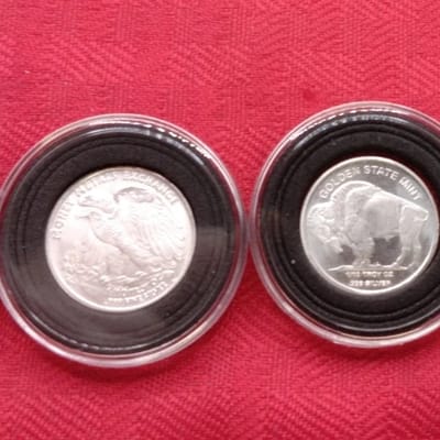 Lot of 4, 1/10 selected mixed .999 Silver rounds - additional view