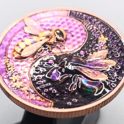 HONEY BEE Lavender flower Yin Yang 1 Oz Copper  - additional view