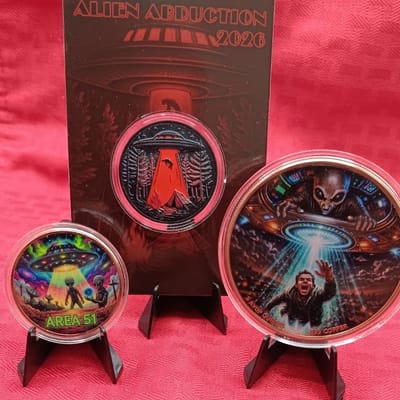 Lot of 3 -(7 total) oz .999 Colorized Alien Themed