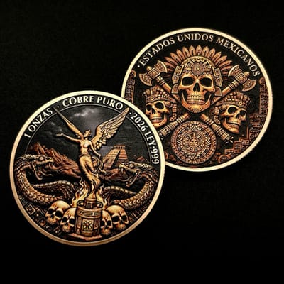2026 Aztec Serpent & Skull 1 oz Copper Round