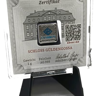 1 gram Geiger Silver Bar in Assay  - additional view