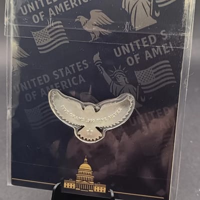 5 Gram .999 Silver Eagle Bar In Assay Card USA  - additional view