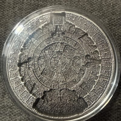 2022 Komsco Aztec Sun Stone Calendar 2 oz .999 Sil - additional view