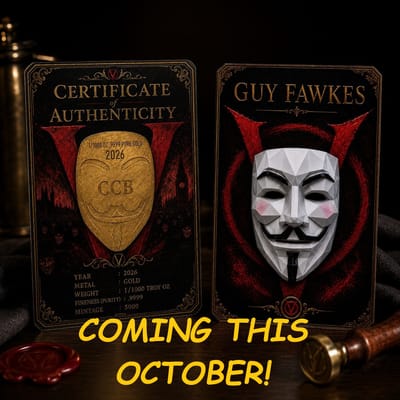 2026 Jumbo Guy Fawkes 1/1000 oz. Gold Shaped .9999