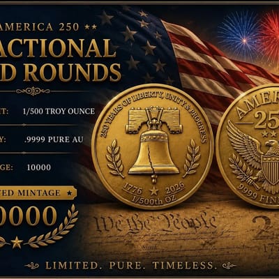 1/500 oz Gold Round America 250